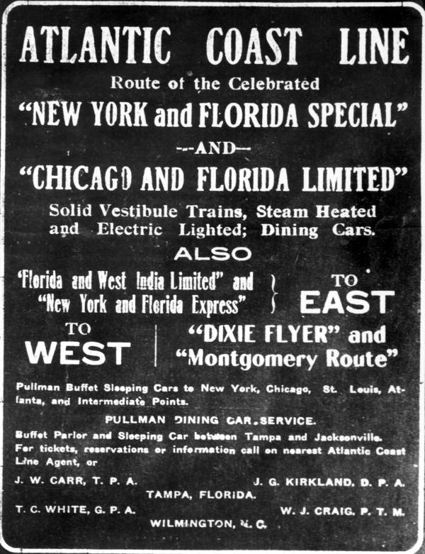 Atlantic Coast Line Railroad advertisement