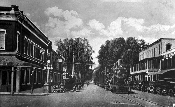 Atlantic Coast Line Railroad Company train on west Main Street - Gainesville, Florida.