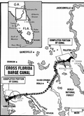 Construction map of the Cross Florida Barge Canal