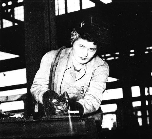 Woman welding for the Saint Johns River Shipbuilding Company in Jacksonville