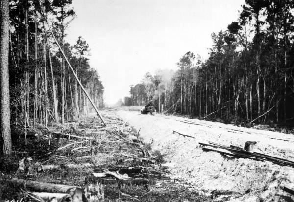 Atlantic Coast Line Railroad graded fill for construction