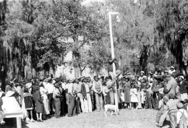 African American workers and tenants celebrating Emancipation Day (May 20th) at Horseshoe Plantation