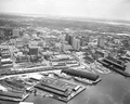Aerial view of the Atlantic Coast Line Railroad docks - Jacksonville, Florida.
