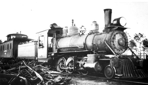 Alabama and Western Florida Railroad Company engine #6 - Chipley, Florida.
