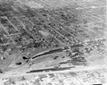 Aerial view of the Florida East Coast Railway yards - Miami, Florida.