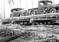 Automobiles on timber bridge- Columbia County, Florida
