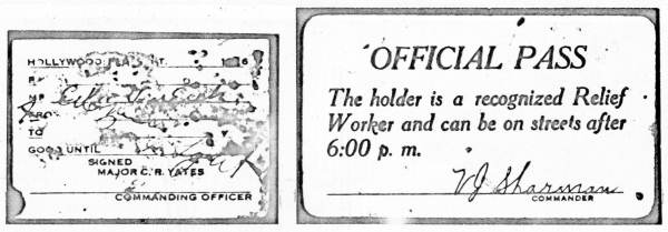 Official pass used by relief workers, after the 1926 hurricane - Hollywood, Florida