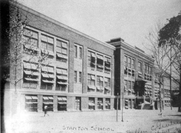 The new brick Stanton School building, ca. 1917.