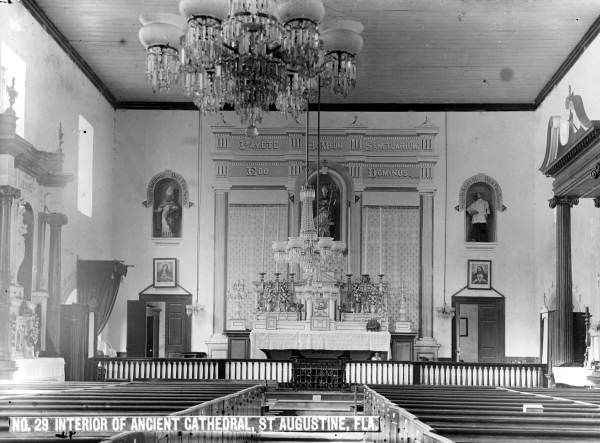 Interior of the St. Augustine Cathedral (circa 1880s, but prior to 1887).