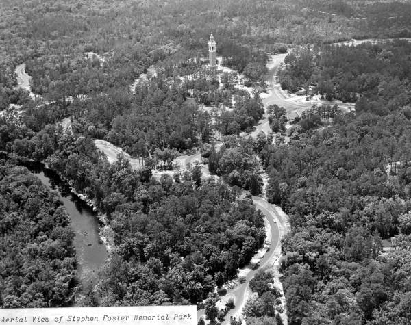 Aerial view of the Stephen Foster State Folk Culture Center - White Springs, Florida