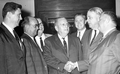 Senators congratulating James E. Connor on becoming the 1965 Senate President - Tallahassee, Florida.