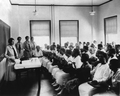 Jule Graves instructing a class of midwives at Florida A&M College in Tallahassee, Florida.