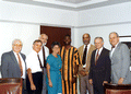 Florida Supreme Court Justices getting a visit from FSU football quarterback Charlie Ward at the Supreme Court Building in Tallahassee, Florida.
