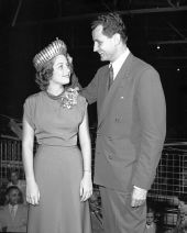 17 year old Gloria Grantham and George Smathers at Quincy's Tobacco Festival beauty contest - Quincy, Florida