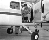 Pilot prepares boxes of sterile screwworm pupae to be dropped on a cattle ranch - Sebring, Florida