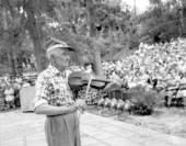 Arthur "Cush" Holston performs with his violin at the Florida Folk Festival - White Springs, Florida