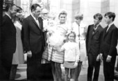 Scene from the christening of Governor Claude Kirk's daughter Claudia - Palm Beach, Florida.