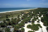 Bird's eye view looking over the Caladesi Island State Park from an observation tower - Dunedin, Florida