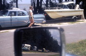 View showing visitors with their boat trailer at the Pahokee State Park - Palm Beach County, Florida..