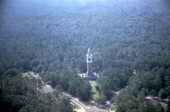 Aerial view of the carillon bell tower at the Stephen Foster State Memorial - White Springs, Florida.