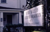 Sign in front of the historic home of Mary McLeod Bethune in Daytona Beach, Florida.