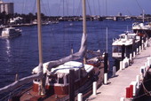 Close-up view showing boats at the Bahia Mar Marina in Ft. Lauderdale, Florida.