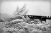 Waves hit Navarre Pier hard during Hurricane Ivan's approach - Navarre Beach, Florida.