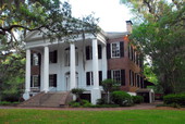 Frontal facade of Call-Collins House at The Grove in Tallahassee, Florida.