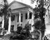 Frontal facade of the Call-Collins House at The Grove in Tallahassee, Florida.