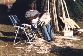Alphonso Jennings making baskets during the 2002 Greenville Country Christmas Festival.