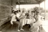 Group having lunch on St. Vincents Island.