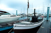 "African Queen" steam launch tour boat docked behind the "Galleon Resort" - Key West, Florida.