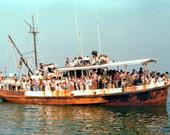 The "El Dorado" packed with Cuban refugees during the Mariel Boatlift - Key West, Florida