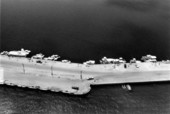 Aerial view of confiscated boats at the old Key West Naval Base.