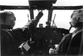 Coast Guard helicopter pilots on patrol during the Mariel Boatlift