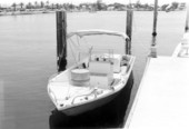 Boat loaded with barrel of gas for trip to Mariel, Cuba during the Mariel Boatlift - Key West, Florida.