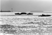 Private boat returning from Mariel, Cuba with refugees on board - Key West, Florida.