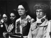 Anti-ERA women line the wall of Senate chambers - Tallahassee, Florida.