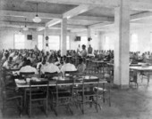 African American boys in dining hall at the School for Boys in Marianna, Florida.