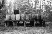 Barrels containing turpentine.