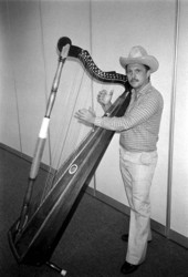 Jesus Rodriguez playing the Venezuelan harp - Miami, Florida.