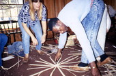 Alfonso Jennings demonstrating how to make a white oak basket during workshop - White Springs, Florida