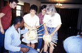 Alfonso Jennings talking to workshop participants about how to make white oak baskets - White Springs, Florida