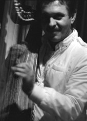 Jesus Rodriguez playing the Venezuelan harp at Fernandez De Bull restaurant- Naples, Florida