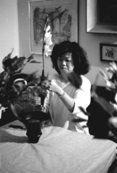Kathy Levanthal making an Ikebana floral arrangement- Lake Park, Florida.