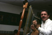 Jesus Rodriguez playing the Venezuelan harp- Naples, Florida