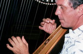 Jesus Rodriguez playing Venezuelan harp- Miami, Florida.