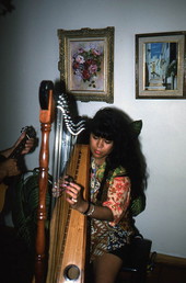 Cecilia Santos plays Venezuelan harp- Miami, Florida.