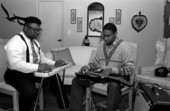 Gospel steel guitarist Aubrey Ghent (L) teaching his apprentice Elton Noble - Fort Pierce, Florida