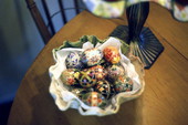 Easter eggs decorated by Ola Kryway and apprentice Mary Martin using the Ukrainian pysanky technique - Titusville, Florida.